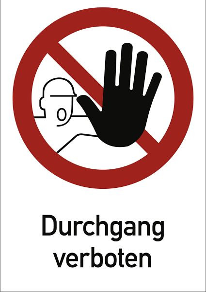 Moedel Durchgang verboten, Kombischild, Folie, 210x297 mm, 98911