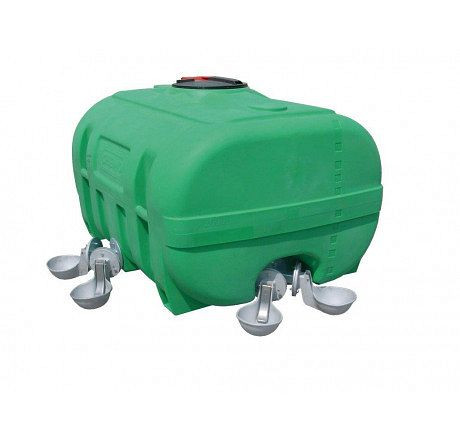 Cemo PE-Fass 1000 l kofferförmig, grün mit Klappdeckel 380, komplett mit Schwallwand, 10925