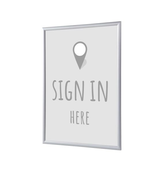 Showdown Displays Klapprahmen A1 Komplettset Hier Anmelden Grau Englisch, KRA1G25LPPI448