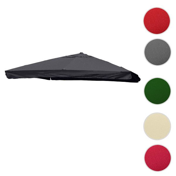 Mendler Ersatz-Bezug für Luxus-Ampelschirm HWC-A96 mit Flap, Sonnenschirmbezug, 3x4m (Ø5m) Polyester 4kg, anthrazit, 70121