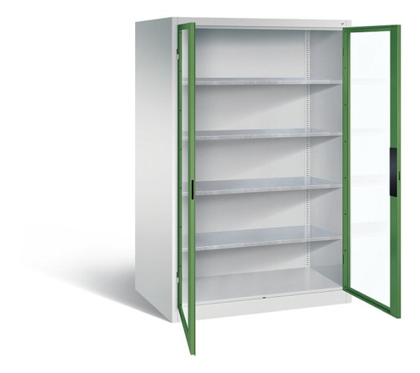 C+P Werkzeugschrank Acurado, H1950xB1200xT800mm, Farbe: Lichtgrau / Resedagrün, Muldengriff, 8934-0552 S10017
