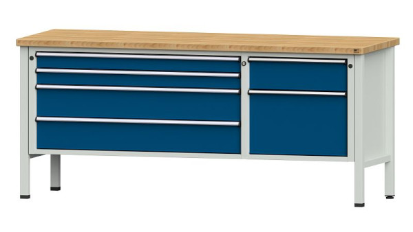 ANKE Werkbänke Kastenwerkbank, Modell 286 V, 2000 x 700 x 890 mm, RAL 7035/5010, BMP 40 mm, 304.597