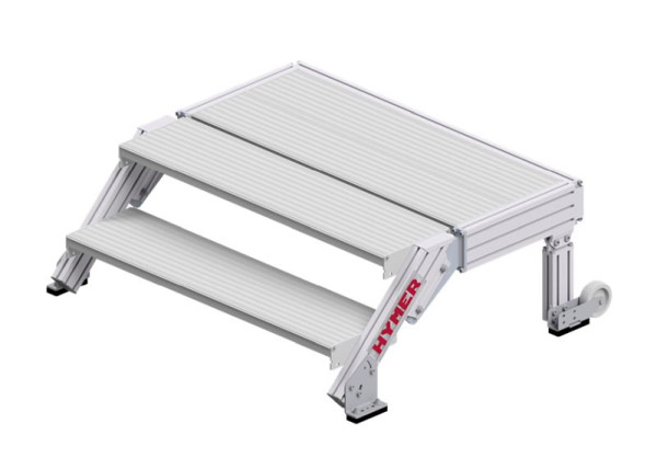 HYMER Treppenpodest nach DIN EN 14183, Stufenbreite 1000 mm, 2 Stufen, Standhöhe 0,40 m, 68841002