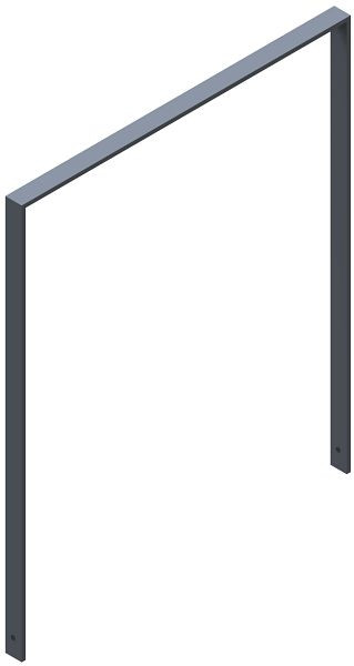 Schake Anlehnbügel aus Flachstahl 50 x 12 mm, ohne Querholm, Gesamtbreite: 1000 mm, feuerverzinkt und beschichtet DB 703, 450_100B