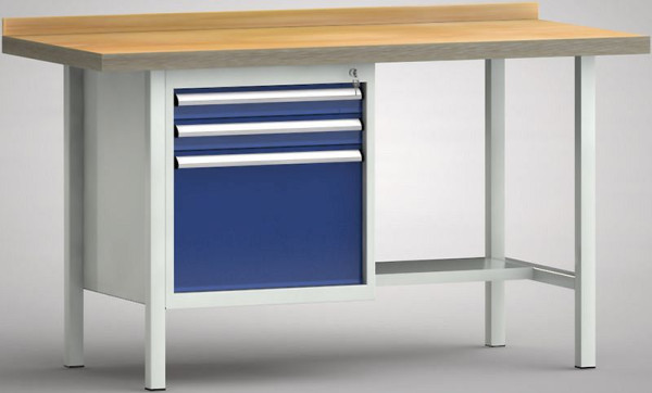 KLW Profi-Werkbank - 1500 x 700 x 905 mm L x T x H (ERGO-Version), links 75EA/75EA/350EA, WP118E-1500M45-E7024