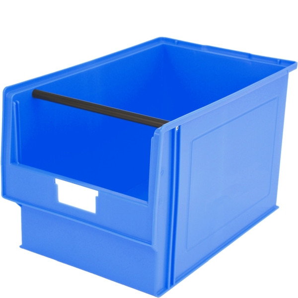 BITO Sichtlagerkasten PK Set inklusive Etikett /PK1 500x315x300 blau, mit Tragestange inklusive Etikett, 4 Stück, C0250-0001