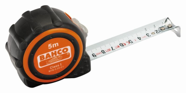 Bahco Maßband, 5 m, metrisch, automatische Verriegelung, MTB-5-25-C1