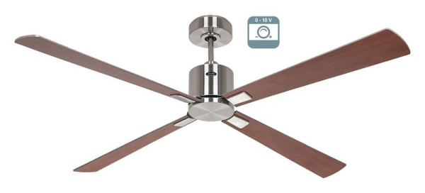 CasaFan Deckenventilator Eco Concept 152 Chrom gebürstet-Massivholz Nussbaum gebeizt/Kirsche 0 - 10 V, 9215611