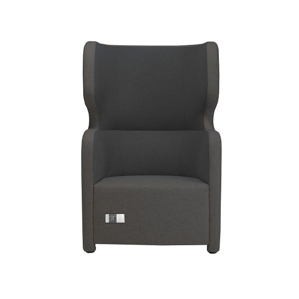 Bisley Sessel Vivo, Einsitzer, Hohe Rückenlehne, 2 Steckdosen und 2 USB Anschlüsse, NE0018 schwarz, VIVH1P.NE0018