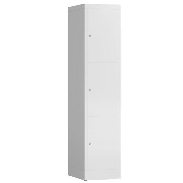 Lüllmann ClassiX Schließfachschrank, 1 Abteil, 3 Fächer, 1800 x 415 x 500 mm, signalweiß, X-523317