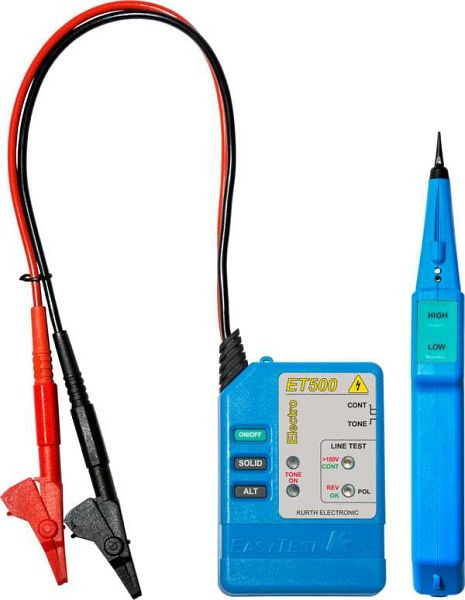 Kurth Electronic Elektro-Leitungssucher Kit, bestehend aus EasyTest und Probe, KE501, D150C
