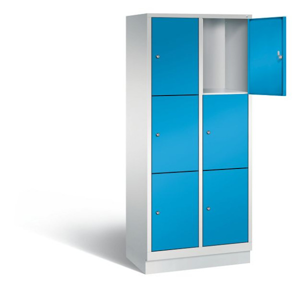 C+P Schließfachschrank Evolo, H1800xB810xT500mm, Farbe: Lichtgrau / Lichtblau, 48020-223 S10037
