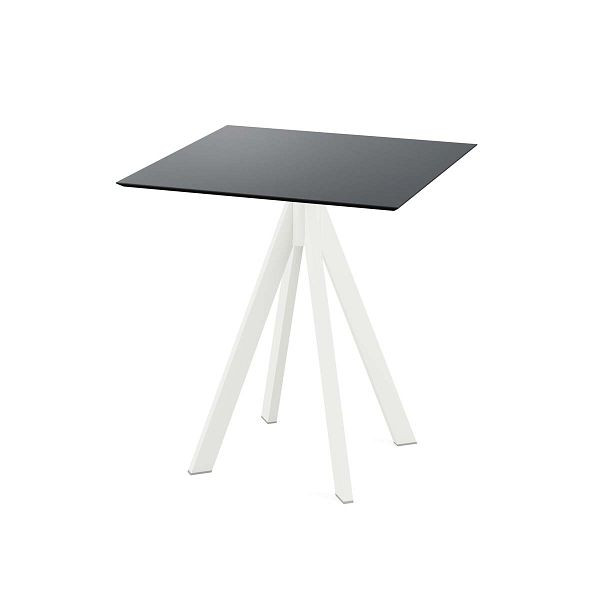 Feros Infinity Terrassentisch Weiß gestell + Schwarz HPL 70x70 cm, 120021077