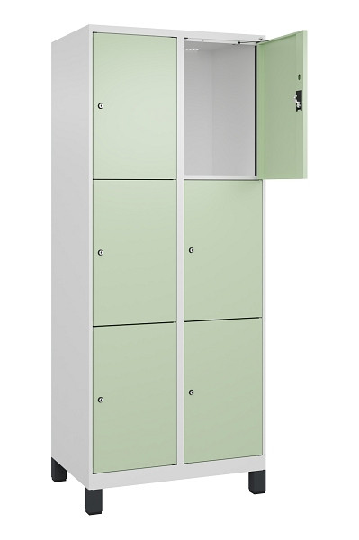 C+P Schließfachschrank Evolo PLUS, mit Füßen, 6 Fächer, 1950x800x500mm, 9016/60, 049010-223 S10019