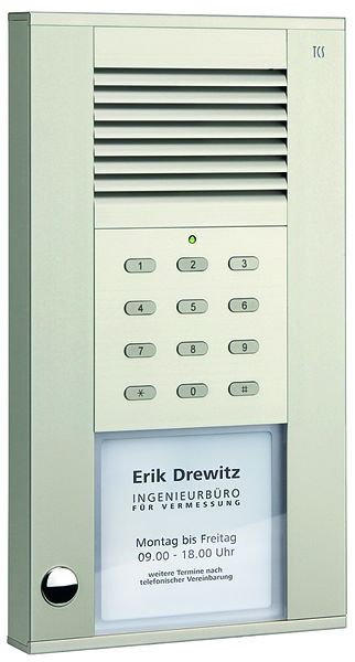 TCS Audio Außenstation Serie ASD 1 Klingeltaste (linksbündig) mit integriertem Codeschloss, AP silber, ASD51010-0010