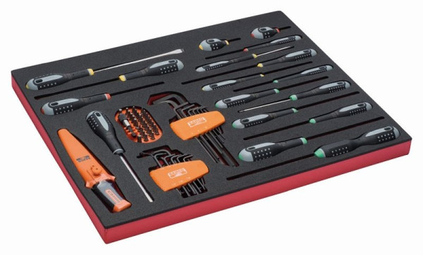 Bahco 3/3 Einlage, Schraubendreher + Bits, 51-teilig, FF1A21