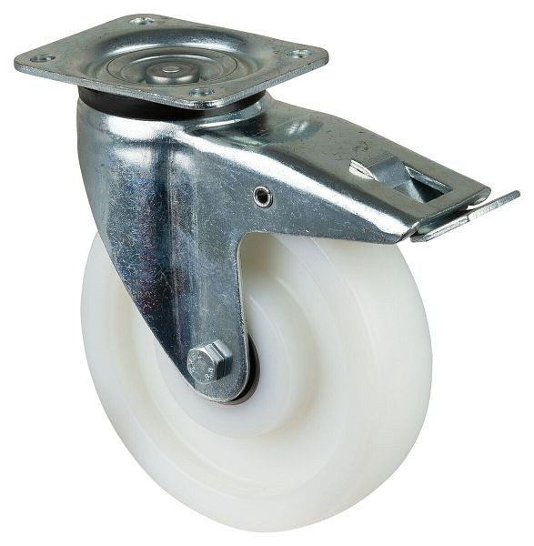BS Rollen Schwerlastrolle mit Feststeller, Breite 50 mm, Ø200 mm, bis 1200 kg, Lauffläche/Radkörper Kunststoff, Kugellager, L620.B15.201