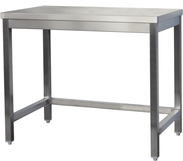 A&S Gastro Edelstahl Arbeitstisch verschweißt, Tiefe 800mm, ohne Grundboden, AISI 304, 2900 x 800 x 850 mm, ART298