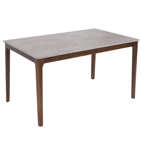 Mendler Esszimmertisch HWC-M55, Tisch Esstisch, Massiv-Holz HDF Laminat Melamin 135x80cm, Beton-Optik, braune Beine, 103933