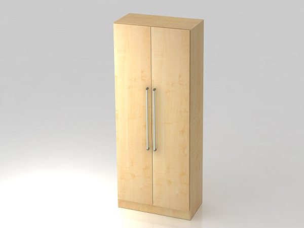 Hammerbacher Schrank 5OH mit Sockelblende Chromgriff Ahorn/Ahorn, 80x42x200,4 cm (BxTxH), V7100/3/3/CE