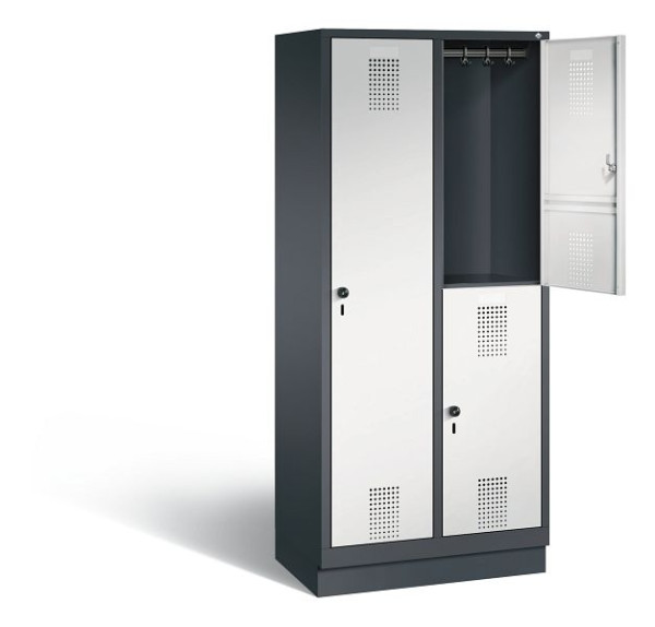 C+P Kombi-Spind Evolo, H1800xB810xT500mm, Farbe: Schwarzgrau / Lichtgrau, 48620-22 S10017