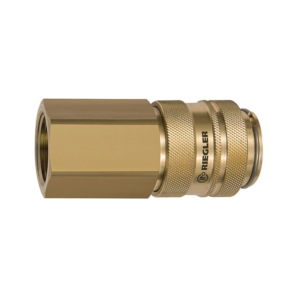 Riegler Schnellverschlusskupplung NW 19, Messing blank, G 3/4 IG, 141564