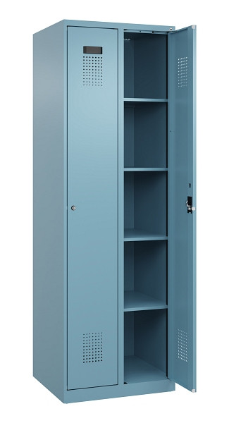 C+P Wäsche-Spind Evolo PLUS, 2 Abteile, 1850x600x500mm, 0010/0010, Verschluss Zylinderschloss, Ablageböden 8, 049000-20B S10048