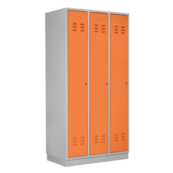 ADB Spind 3-türig, Farbe RAL7035/2008, regular door, 41913