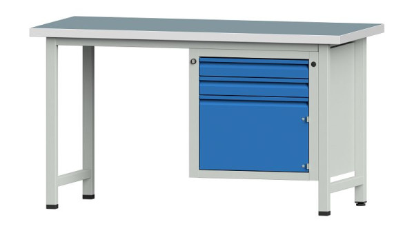 ANKE Werkbänke Kombiwerkbank, Modell 702 E, 1500 x 700 x 840 mm, RAL 7035/5012, UBP 40 mm, 510.512