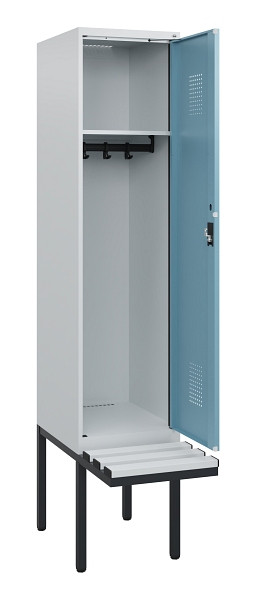 C+P Spind Evolo PLUS, 1 Abteil, 1950x400x815mm, 7035/0010, Zylinderschloss, Material Sitzfläche Kunststoff, 0490405-12 S10090
