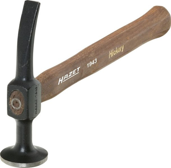 Hazet Ausbeul-Hammer, Schlicht- und Pinnehammer, 135 mm, Runde Bahn und gebogene, scharfe Pinne, HICKORY-Stiel, 1943