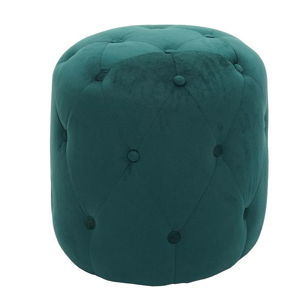 Mendler Hocker HWC-D22, Sitzhocker Ottomane, 42x39cm, Samt dunkelgrün, 74580