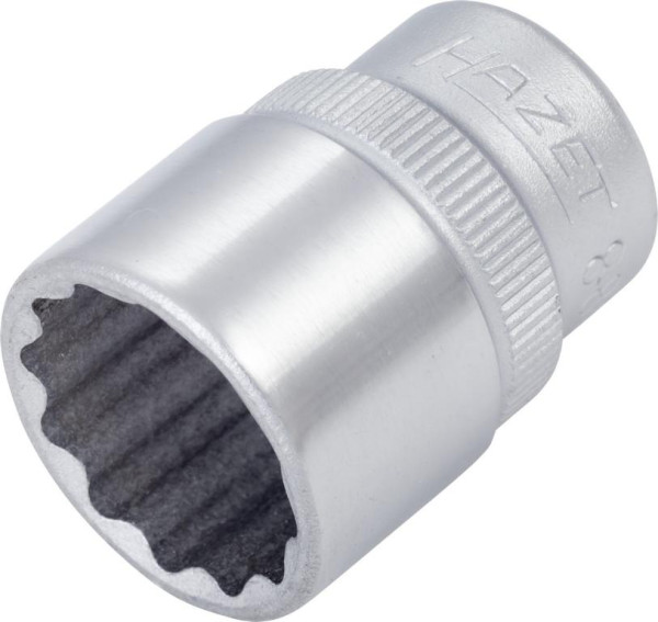 Hazet Steckschlüsseleinsatz, Doppelsechskant, Vierkant hohl 10 mm (3/8 Zoll), 16 mm, Mit Rändelung, 880Z-16