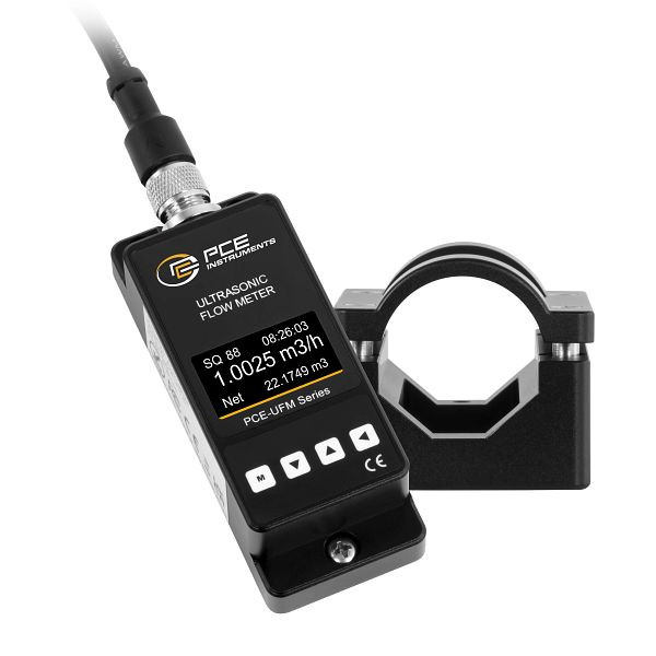 PCE Instruments Durchflussmesser zum Festeinbau, Messbereich 0,1 bis 5 m/s, für kleine Rohre DN25, PCE-UFM 25