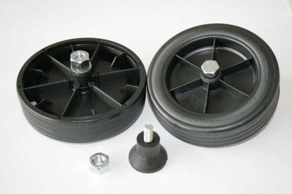 ELMAG Rad-Satz Ø 125mm komplett inklusive, Achse, Puffer für SUPERFOX 240/8/30W (Räder+Achse auch für EA 220 möglich), 9201212