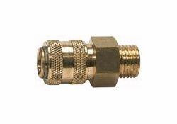 Riegler Schnellverschlusskupplung NW 5, Messing blank, Außengewinde, 115622