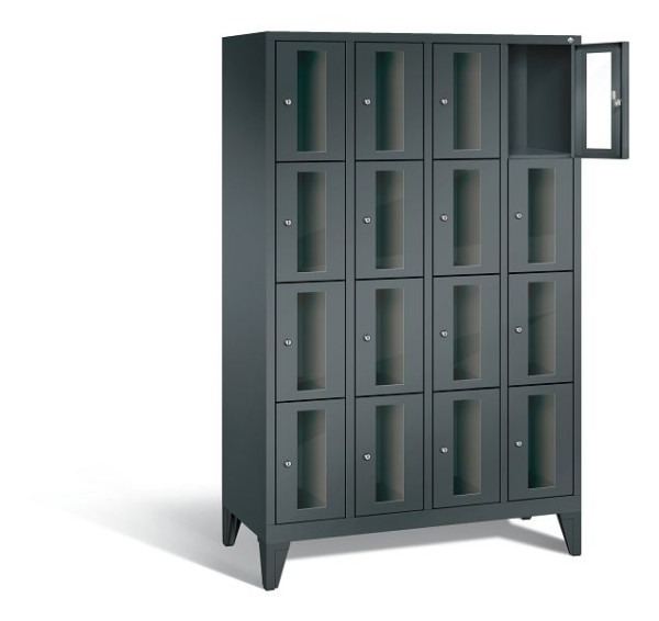 C+P Schließfachschrank Classic, 16 Fächer, H1850xB1190xT500 mm, Anthrazit, 8010A404 S10031