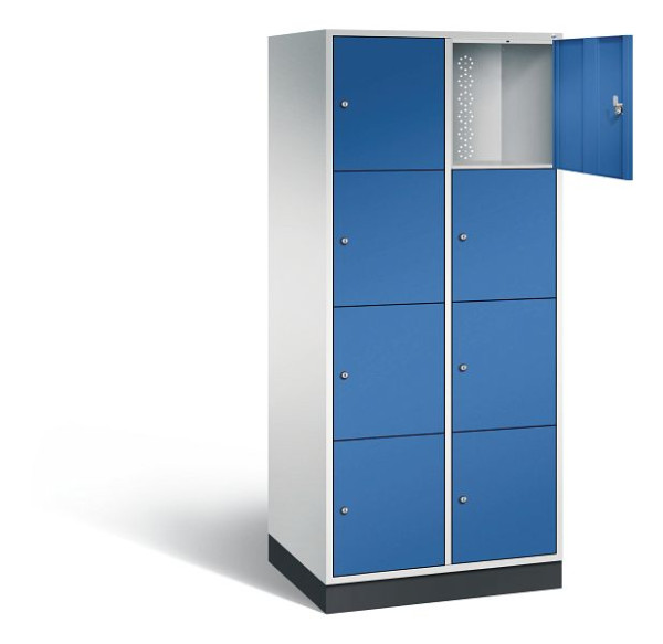 C+P XL-Schließfachschrank Intro, H1950xB820xT590mm, Farbe: Lichtgrau / Enzianblau, 8470-203 S10002