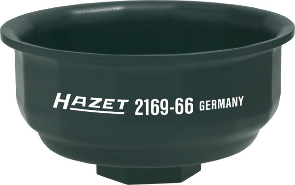 Hazet Ölfilter-Schlüssel, Vierkant hohl 12,5 mm (1/2 Zoll), Rillenprofil, 76 mm, 2169-66