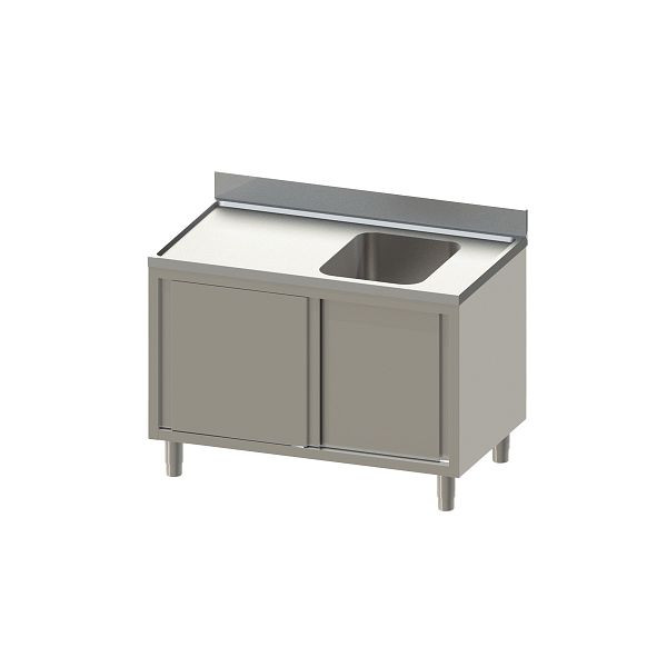 Vaiotec TOPLINE Spülschrank 700 / 1 Becken rechts mit Schiebetüren L: 1200 mm, 10814