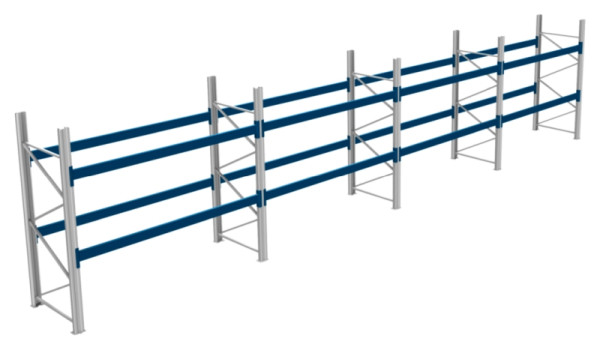 BITO Palettenregal P2 2505x1100x11400 Komplettregal, 2E, 800 RAL5010 U, 56404