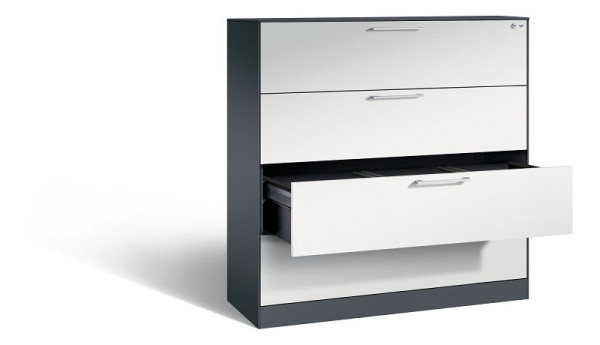 C+P Hängeregistraturschrank Asisto, H1310xB1200xT435mm, Farbe: Lichtgrau, Bügelgriff, 146021-413 S10119