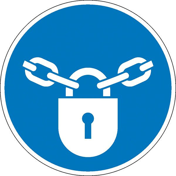 SafetyMarking Gebotsschild, Verschlossen halten, Ø 10 cm, Folie, selbstklebend, 21.A7460