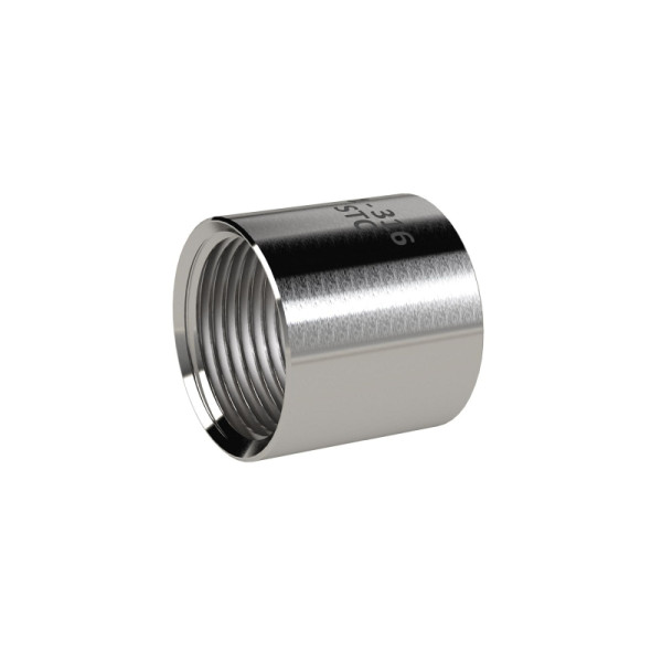 Riegler Muffe, rund, Rp 3/4, aus Edelstahl 1.4408, 117894