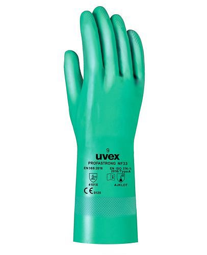 uvex Chemikalienschutzhandschuh profastrong NF 33, Kat III, 33cm, Gr. 9, VE: 12 Paar, 210311