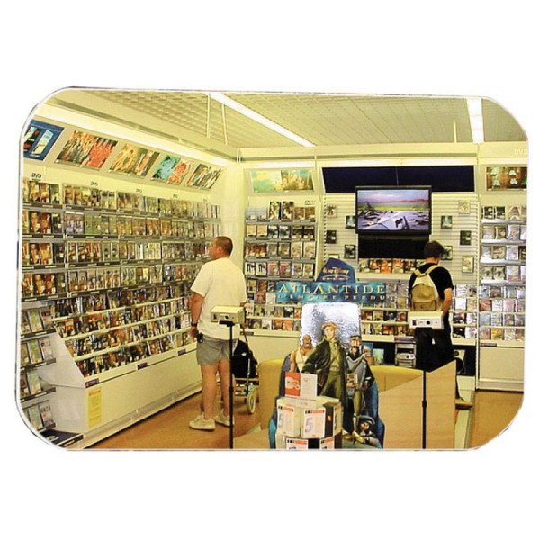 Stein HGS Überwachungsspiegel Decorativ, unzerbrechlich, eckig, 1000x800 mm/ca. 30m/12 kg, für Pfosten-/Wandbefestigung, 20006