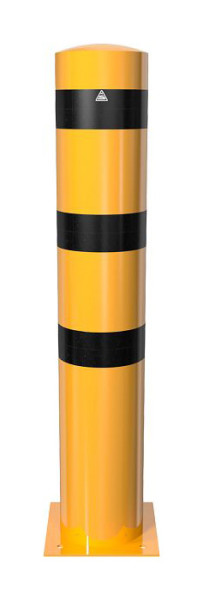 Schake Stahlrohrpoller Ø 273 x 5 mm zum Aufdübeln, befüllbar mit Beton gelb / schwarz, Gesamtlänge: 1500mm, 40273BGA