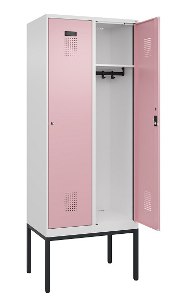 C+P Spind Evolo PLUS, Gestell, 2 Abteile, 2120x800x500mm, 9016/3015, Verschluss Zylinderschloss, Ablageböden 2, 0490307-22 S10045