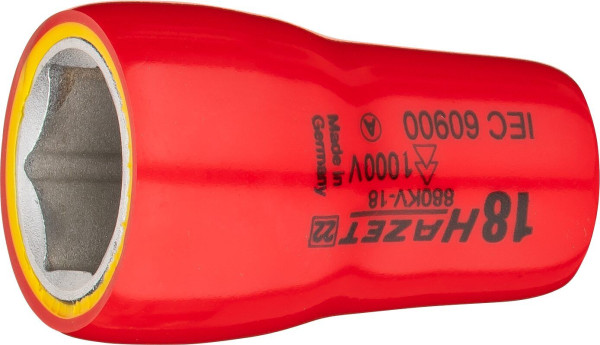 Hazet Steckschlüsseleinsatz, Sechskant, Vierkant hohl 10 mm (3/8 Zoll), 18 mm, Kurze Ausführung, 880KV-18