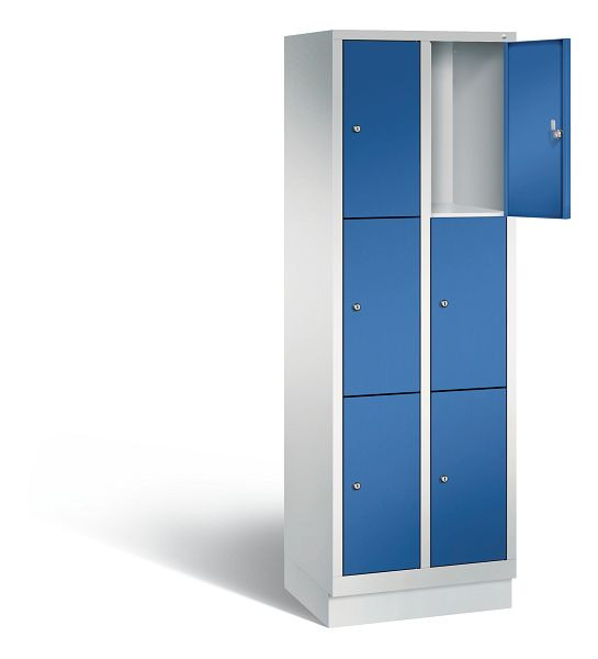 C+P Schließfachschrank Evolo, H1800xB610xT500mm, Farbe: Lichtgrau / Enzianblau, 48020-203 S10000